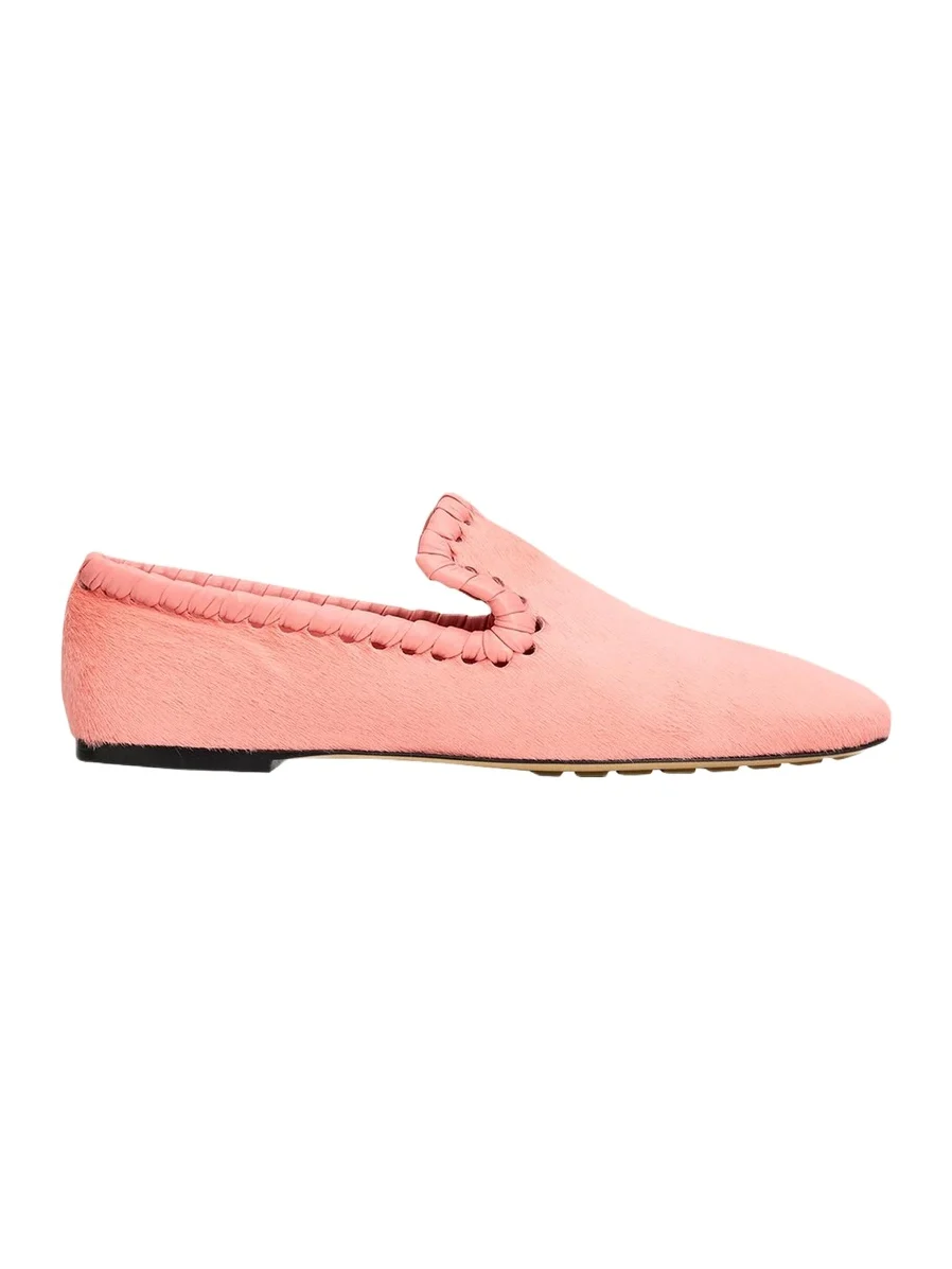Bottega Veneta Kebir Calf Hair Whipstitch Loafers