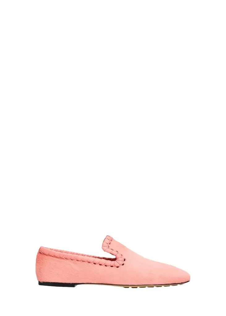 Bottega Veneta Kebir Calf Hair Whipstitch Loafers