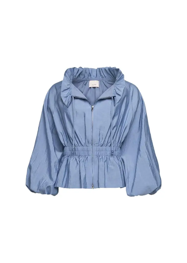 Cinq à Sept Deana Ruffled-Collar Nylon Peplum Jacket