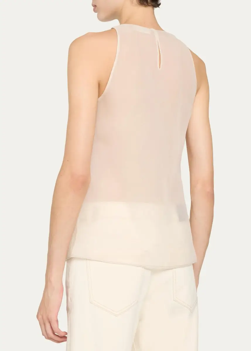 Brunello Cucinelli Animalier Embroidered Silk Tank Top | Thumbnail 3 Brunello Cucinelli Animalier Embroidered Silk Tank Top | Thumbnail 3