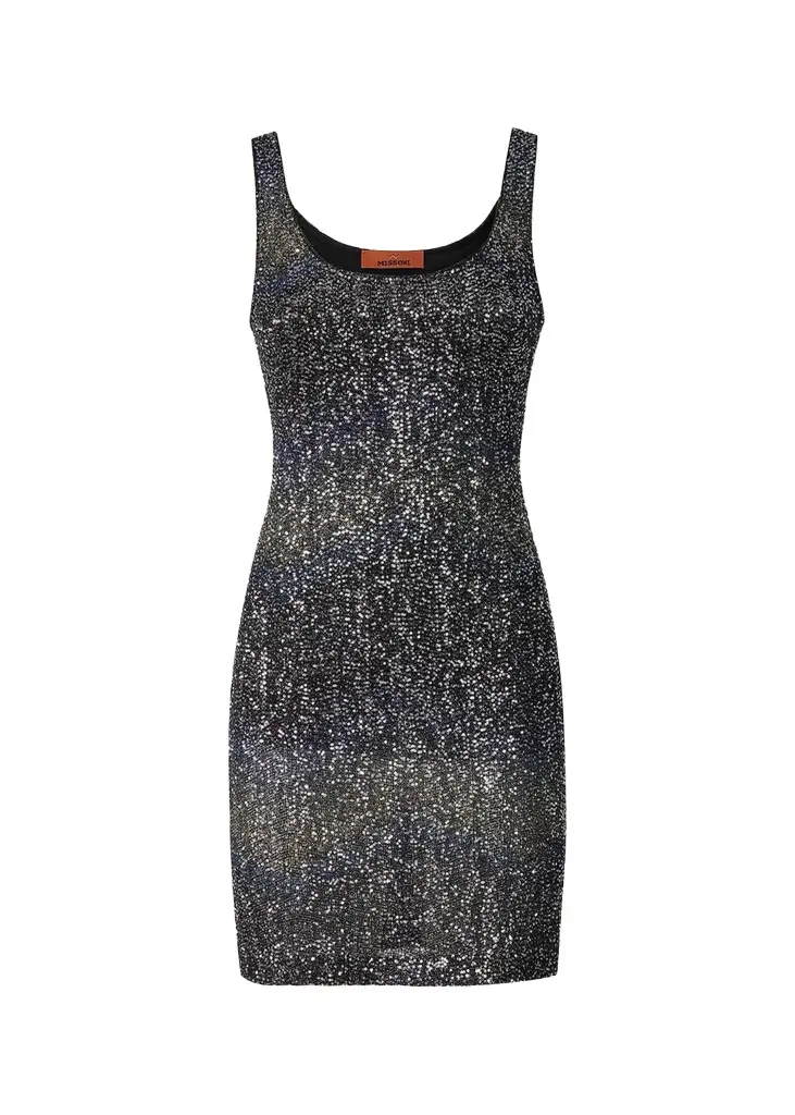 Missoni Sleeveless Degrade Sequined Knit Mini Dress