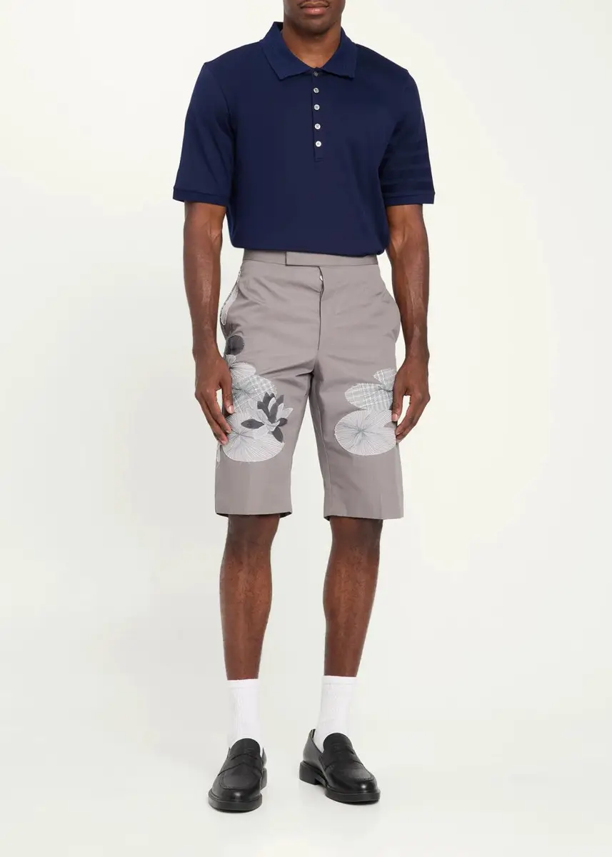 Thom Browne Men's Cotton 4-Bar Sleeve Name Applique Polo Shirt | Thumbnail 2 Thom Browne Men's Cotton 4-Bar Sleeve Name Applique Polo Shirt | Thumbnail 2