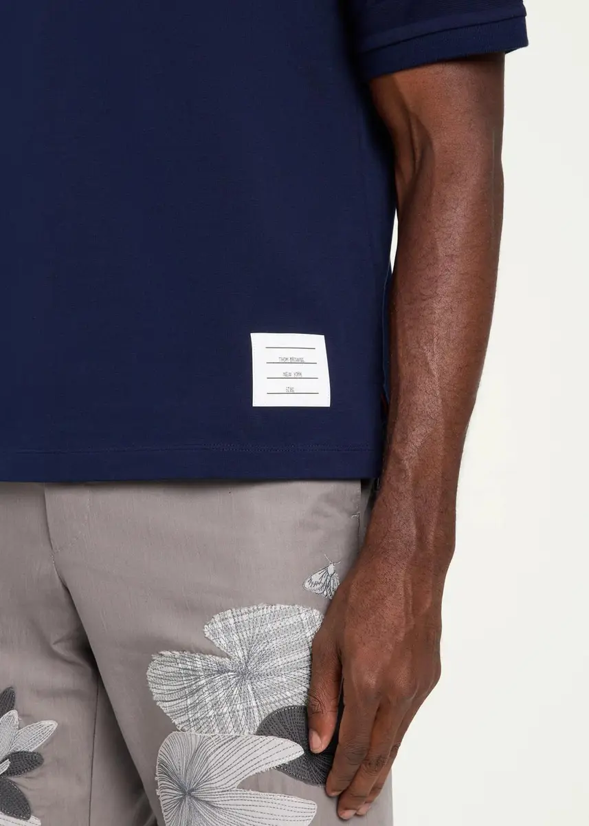 Thom Browne Men's Cotton 4-Bar Sleeve Name Applique Polo Shirt | Thumbnail 5 Thom Browne Men's Cotton 4-Bar Sleeve Name Applique Polo Shirt | Thumbnail 5