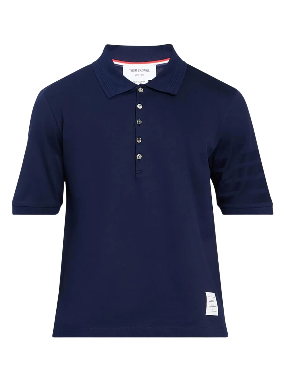 Thom Browne Men's Cotton 4-Bar Sleeve Name Applique Polo Shirt