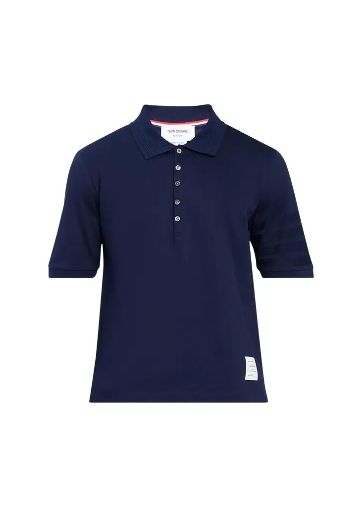 Thom Browne Men's Cotton 4-Bar Sleeve Name Applique Polo Shirt