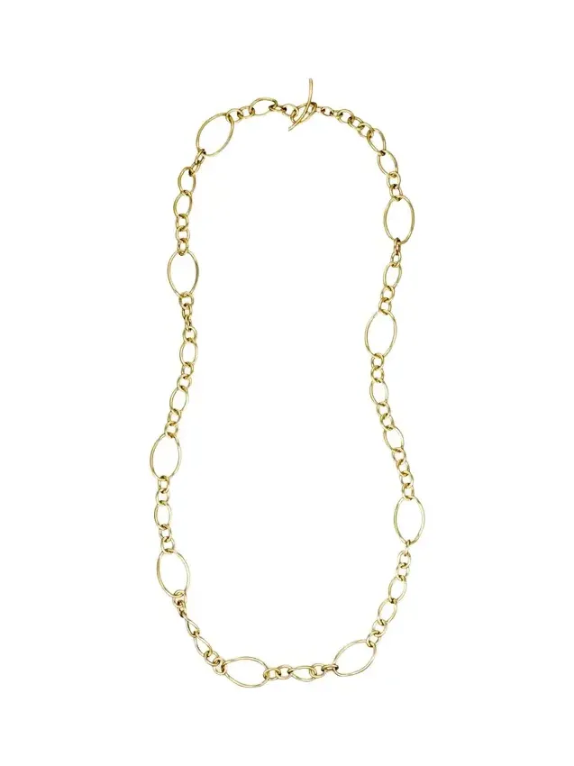 FARAONE MENNELLA by R.F.M.A.S. 18K Yellow Gold Long Small Chain Necklace, 36"L