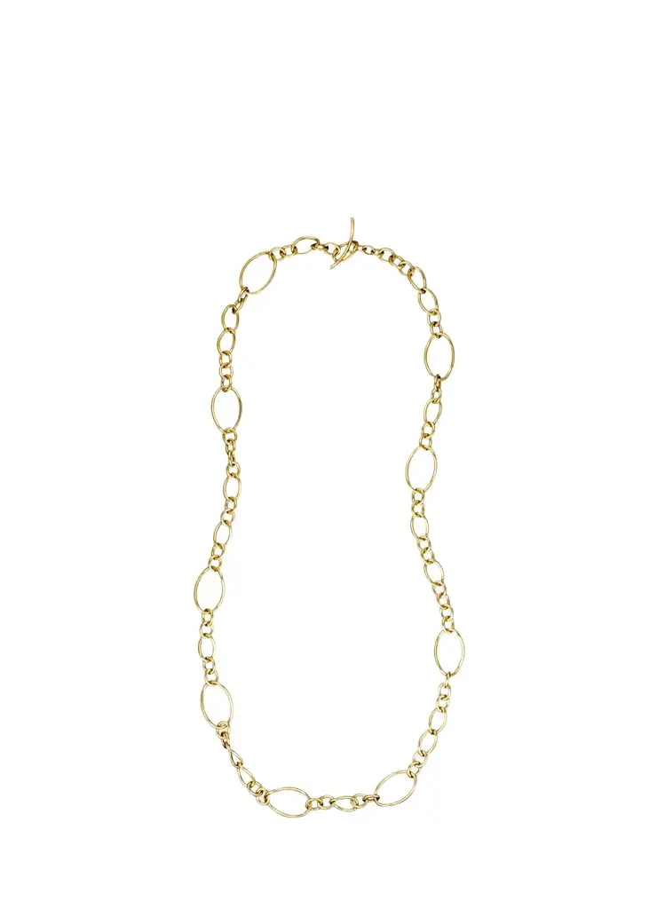 FARAONE MENNELLA by R.F.M.A.S. 18K Yellow Gold Long Small Chain Necklace, 36"L