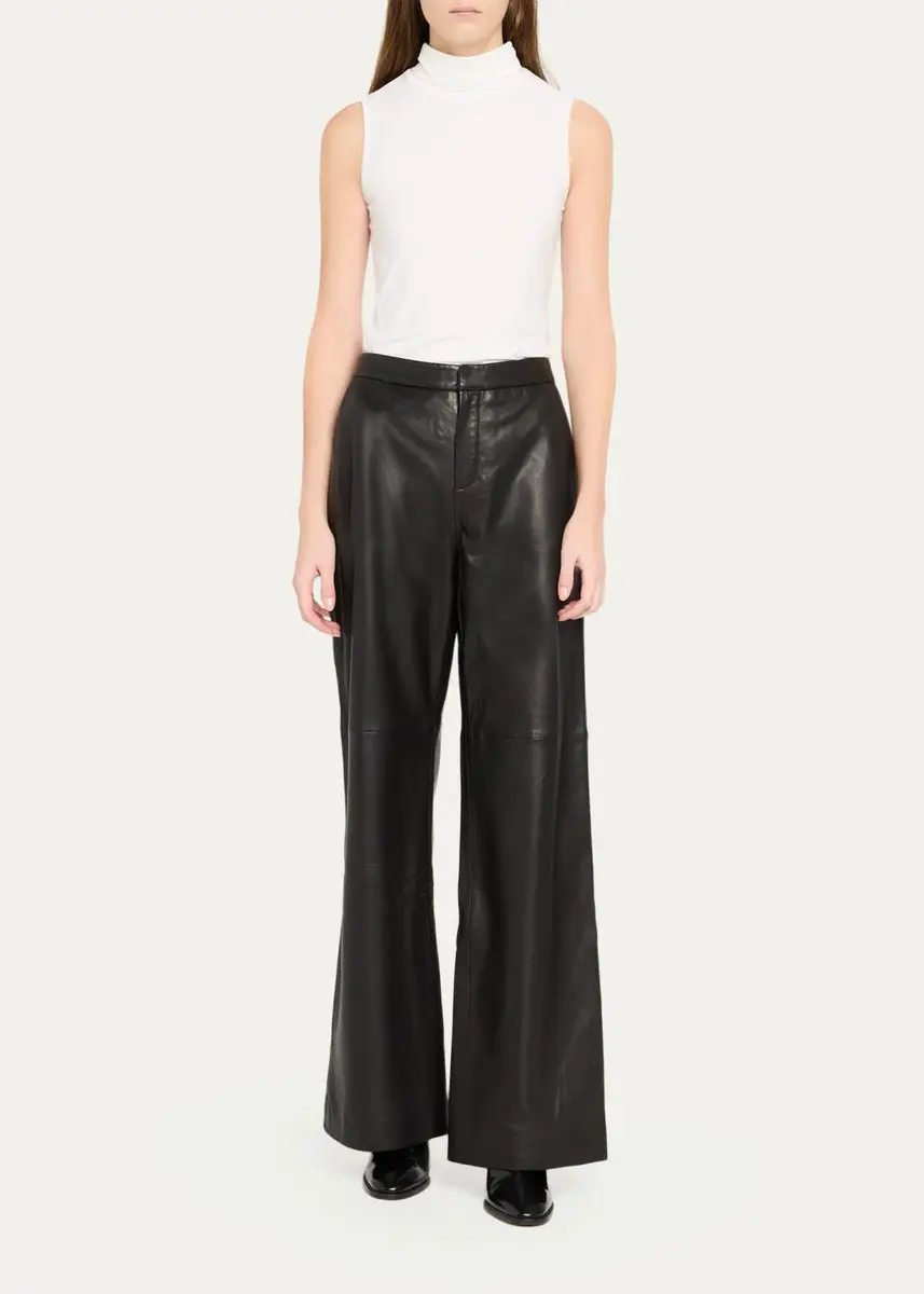 L'Agence Livvy Leather Straight-Leg Trousers | Thumbnail 2 L'Agence Livvy Leather Straight-Leg Trousers | Thumbnail 2