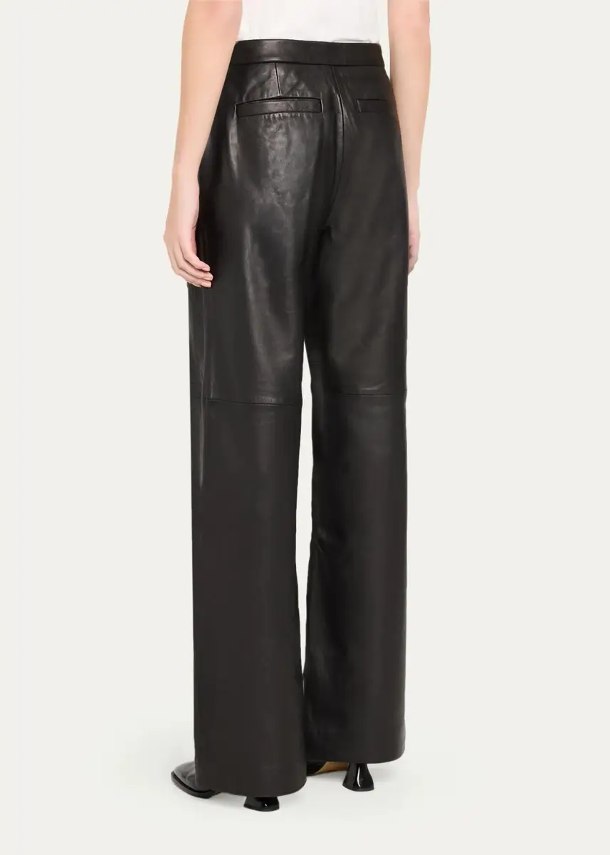 L'Agence Livvy Leather Straight-Leg Trousers | Thumbnail 3 L'Agence Livvy Leather Straight-Leg Trousers | Thumbnail 3