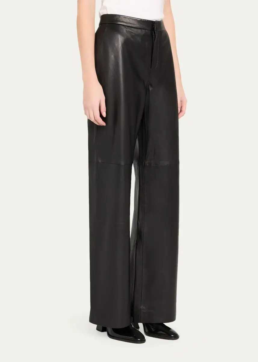 L'Agence Livvy Leather Straight-Leg Trousers | Thumbnail 4 L'Agence Livvy Leather Straight-Leg Trousers | Thumbnail 4