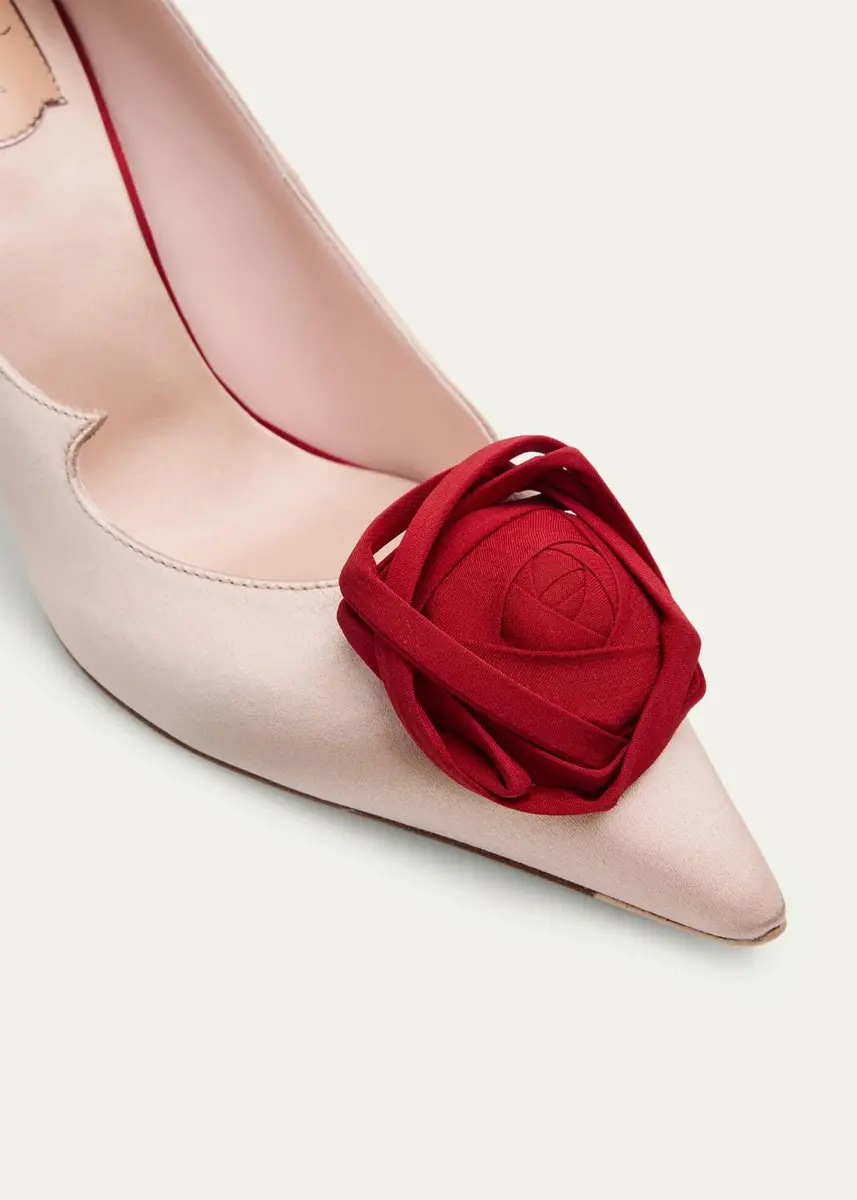 Roger Vivier 80mm Epine Rose Satin Pumps | Thumbnail 3 Roger Vivier 80mm Epine Rose Satin Pumps | Thumbnail 3