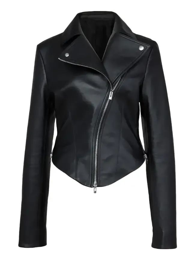 Soft Lamb Leather Fitted Biker Jacket Soft Lamb Leather Fitted Biker Jacket