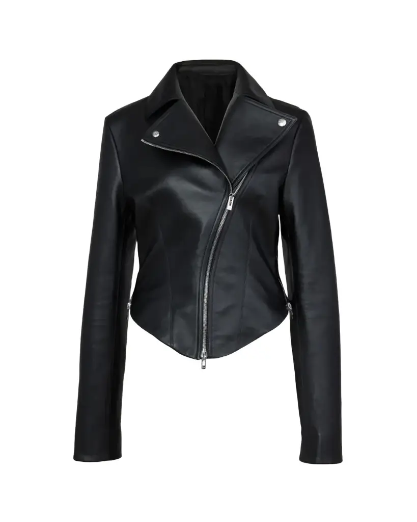 Soft Lamb Leather Fitted Biker Jacket Soft Lamb Leather Fitted Biker Jacket