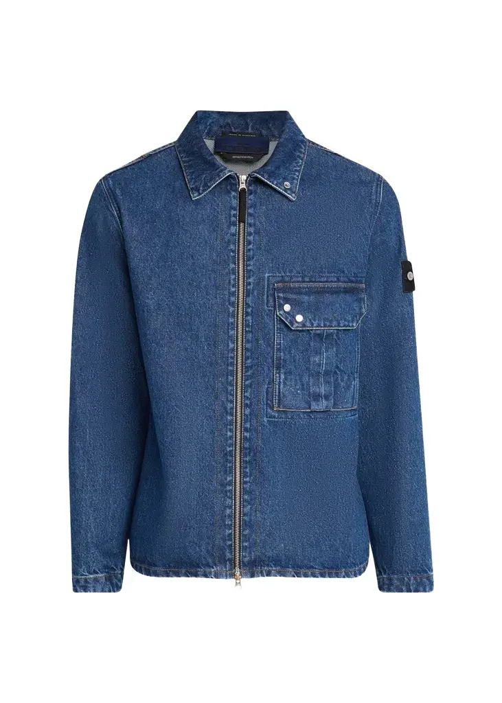 Stone Island Men's Denim Full-Zip Overshirt