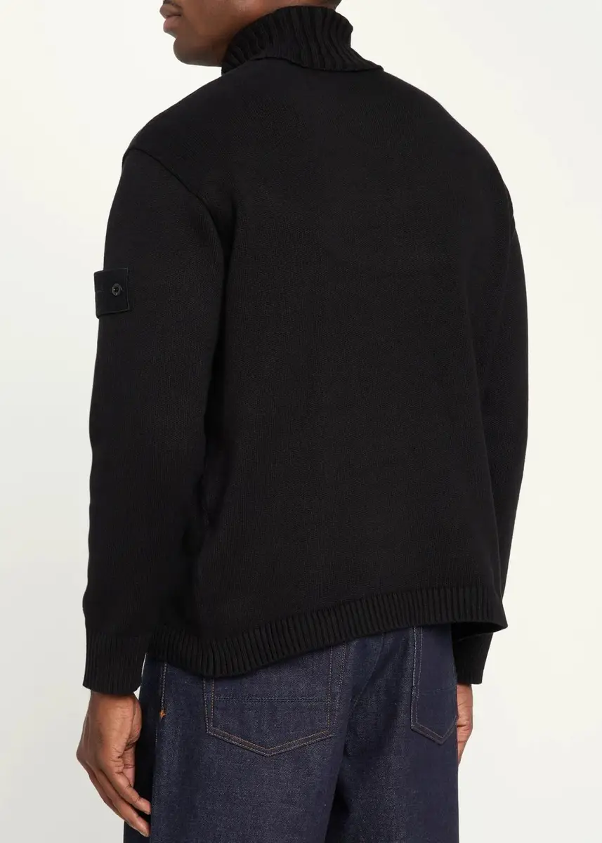 Stone Island Men's Cotton Ribbed Turtleneck Sweater | Thumbnail 3