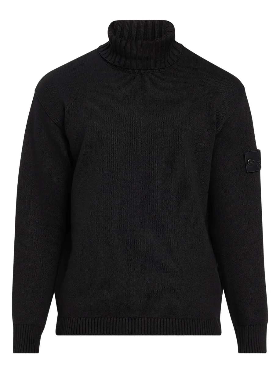 Stone Island Men's Cotton Ribbed Turtleneck Sweater