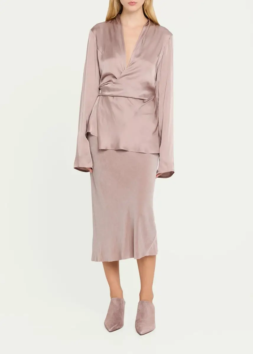 Rick Owens Velvet Bias Midi Skirt | Thumbnail 2 Rick Owens Velvet Bias Midi Skirt | Thumbnail 2