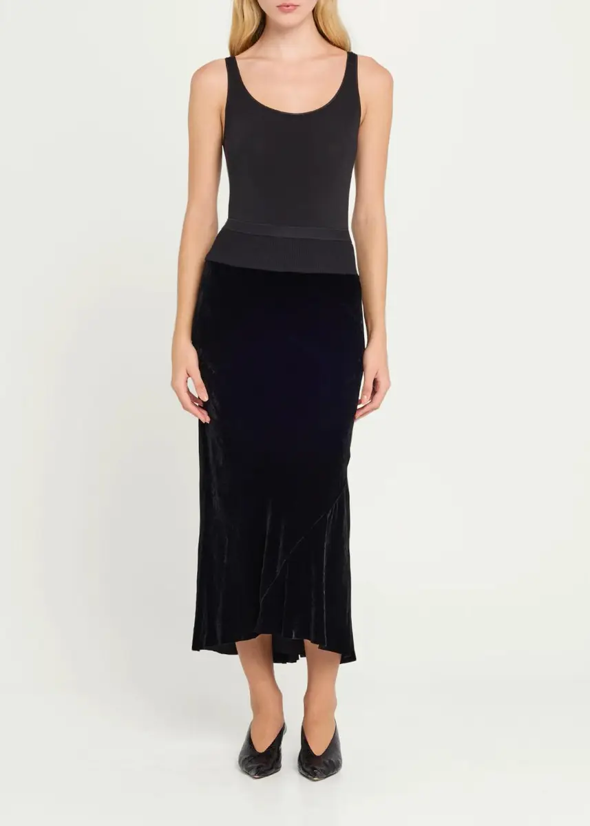 Rick Owens Velvet Bias Midi Skirt | Thumbnail 7 Rick Owens Velvet Bias Midi Skirt | Thumbnail 7