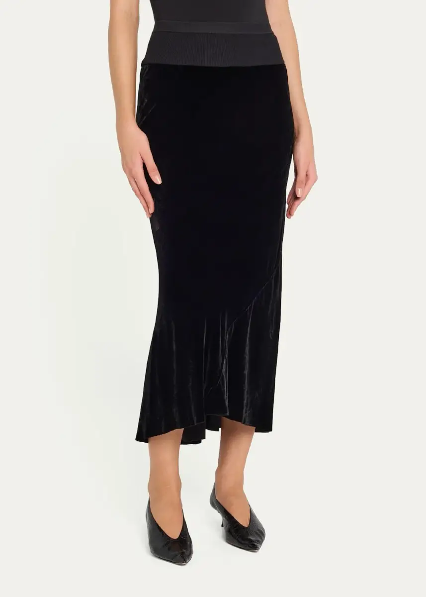 Rick Owens Velvet Bias Midi Skirt | Thumbnail 9 Rick Owens Velvet Bias Midi Skirt | Thumbnail 9