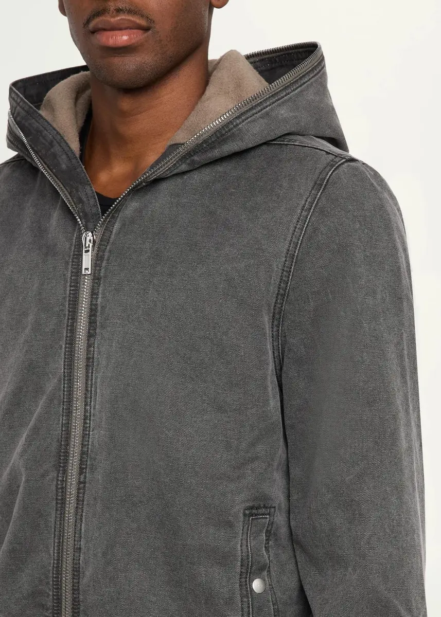 DRKSHDW RICK OWENS Men's Washed Cotton Hooded Full-Zip Jacket | Thumbnail 5