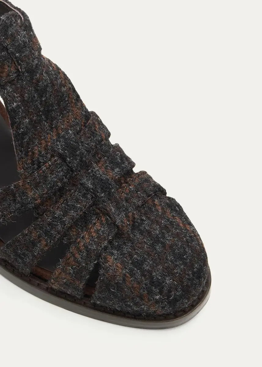Church's 50mm Kelsey Plaid Tweed Fisherman Sandals | Thumbnail 5 Church's 50mm Kelsey Plaid Tweed Fisherman Sandals | Thumbnail 5
