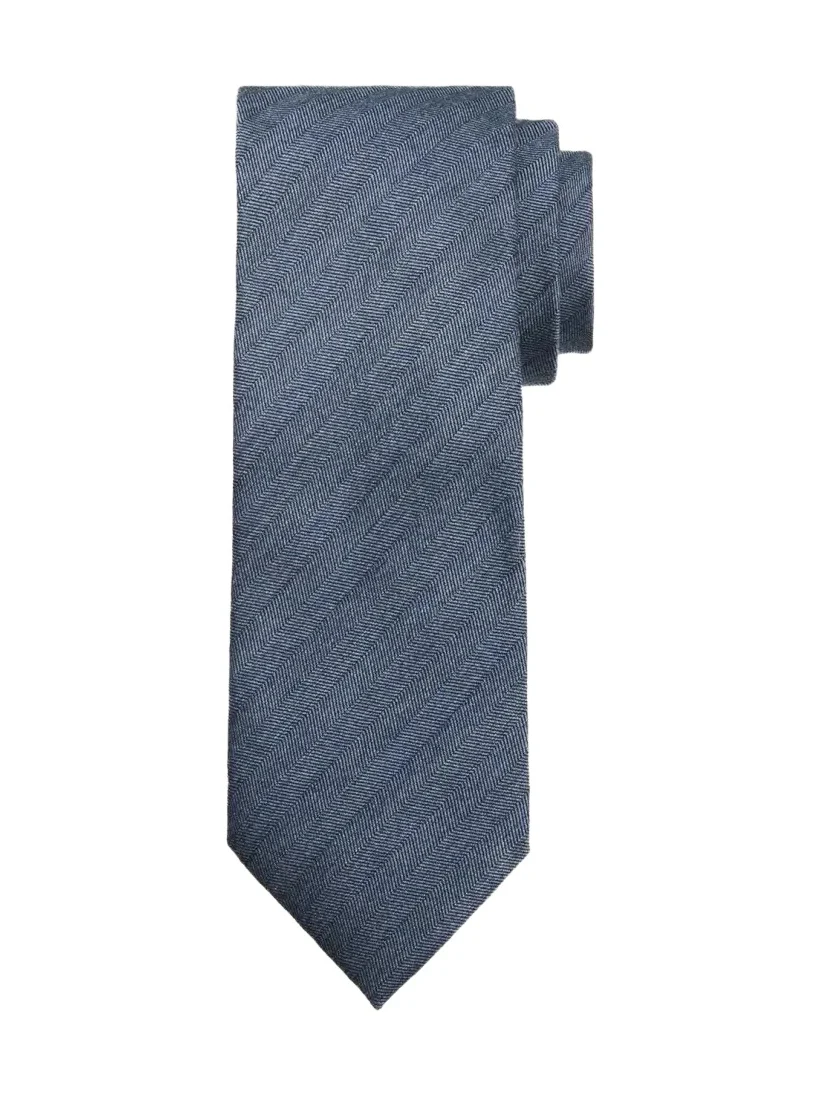 Zegna Men's Micro-Herringbone Wool and Silk Tie