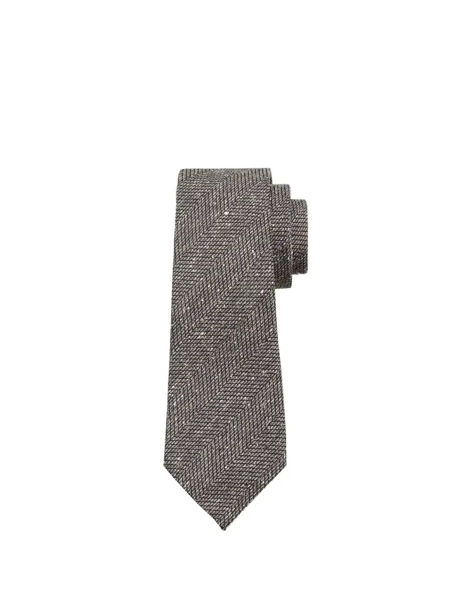 Zegna Men's Melange Maxi-Herringbone Silk Tie | Thumbnail 2 Zegna Men's Melange Maxi-Herringbone Silk Tie | Thumbnail 2