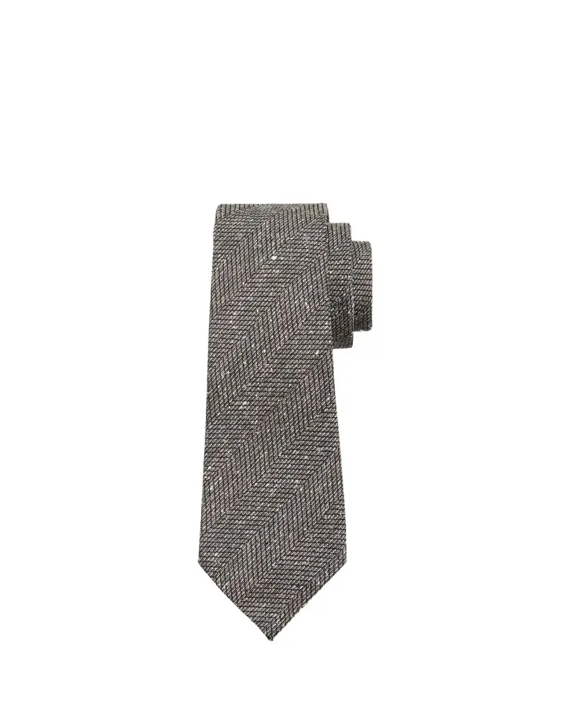 Zegna Men's Melange Maxi-Herringbone Silk Tie