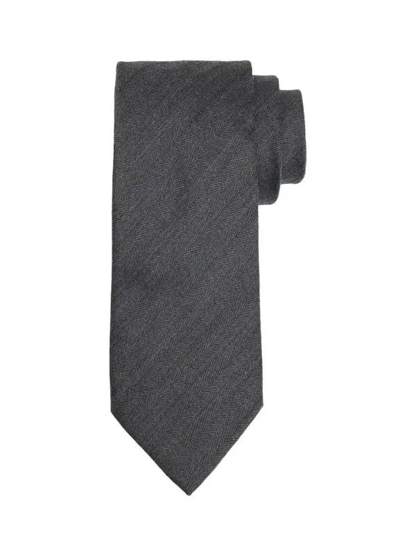 Zegna Men's Wool and Silk Herringbone Tie