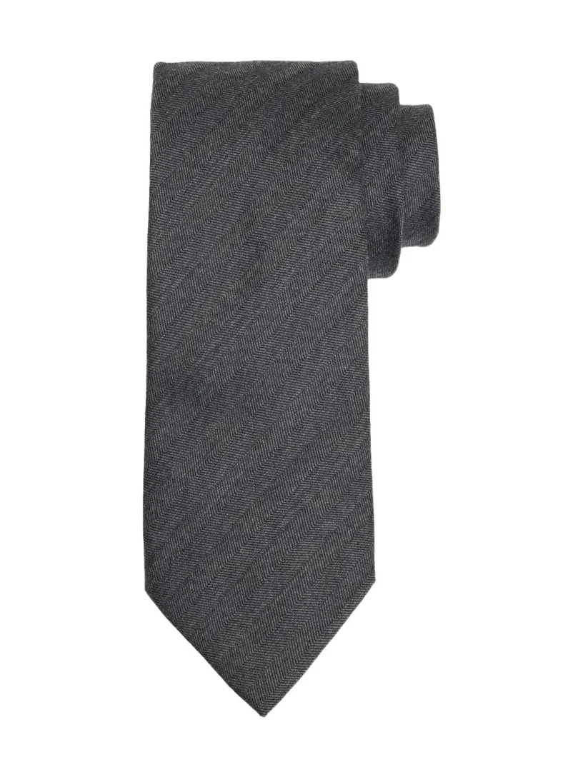 Zegna Men's Wool and Silk Herringbone Tie