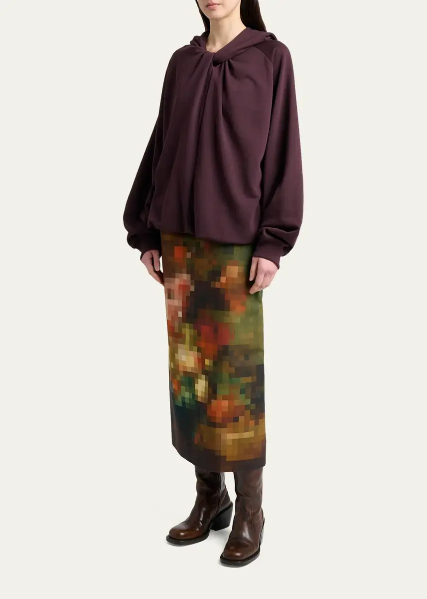 Dries Van Noten Sentista Pixel Print Midi Skirt | Thumbnail 2 Dries Van Noten Sentista Pixel Print Midi Skirt | Thumbnail 2