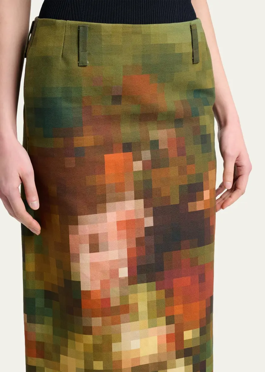 Dries Van Noten Sentista Pixel Print Midi Skirt | Thumbnail 5 Dries Van Noten Sentista Pixel Print Midi Skirt | Thumbnail 5