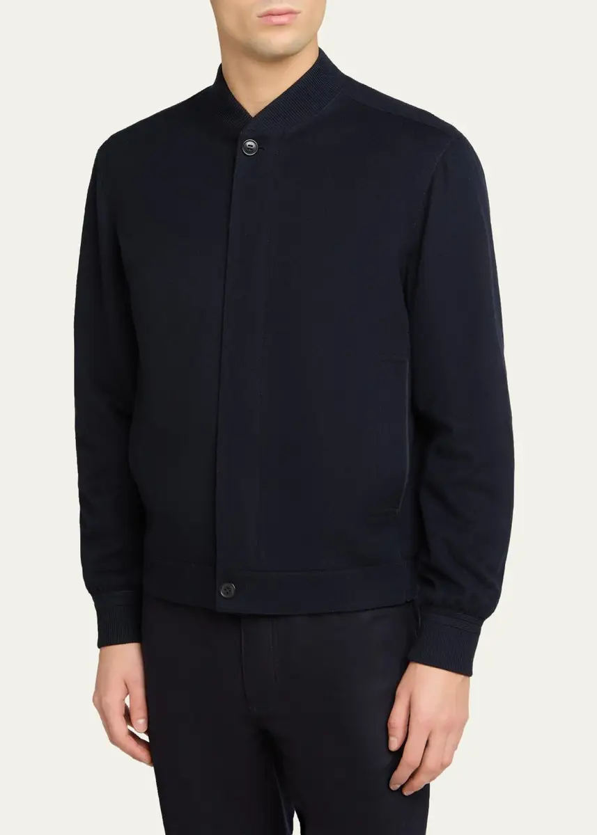 Zegna Men's Oasi Cashmere Bomber Jacket | Thumbnail 4