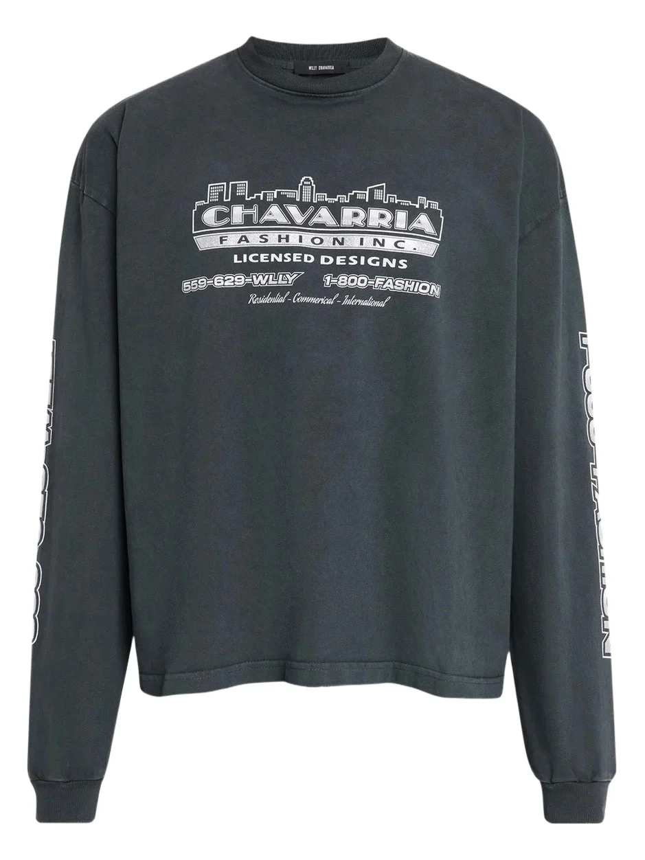 Willy Chavarria Men's Chavarria Fashion Inc. Cotton Long-Sleeve T-Shirt