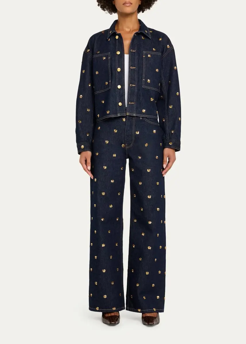 Ulla Johnson The Bobbie Embellished Denim Jacket | Thumbnail 2