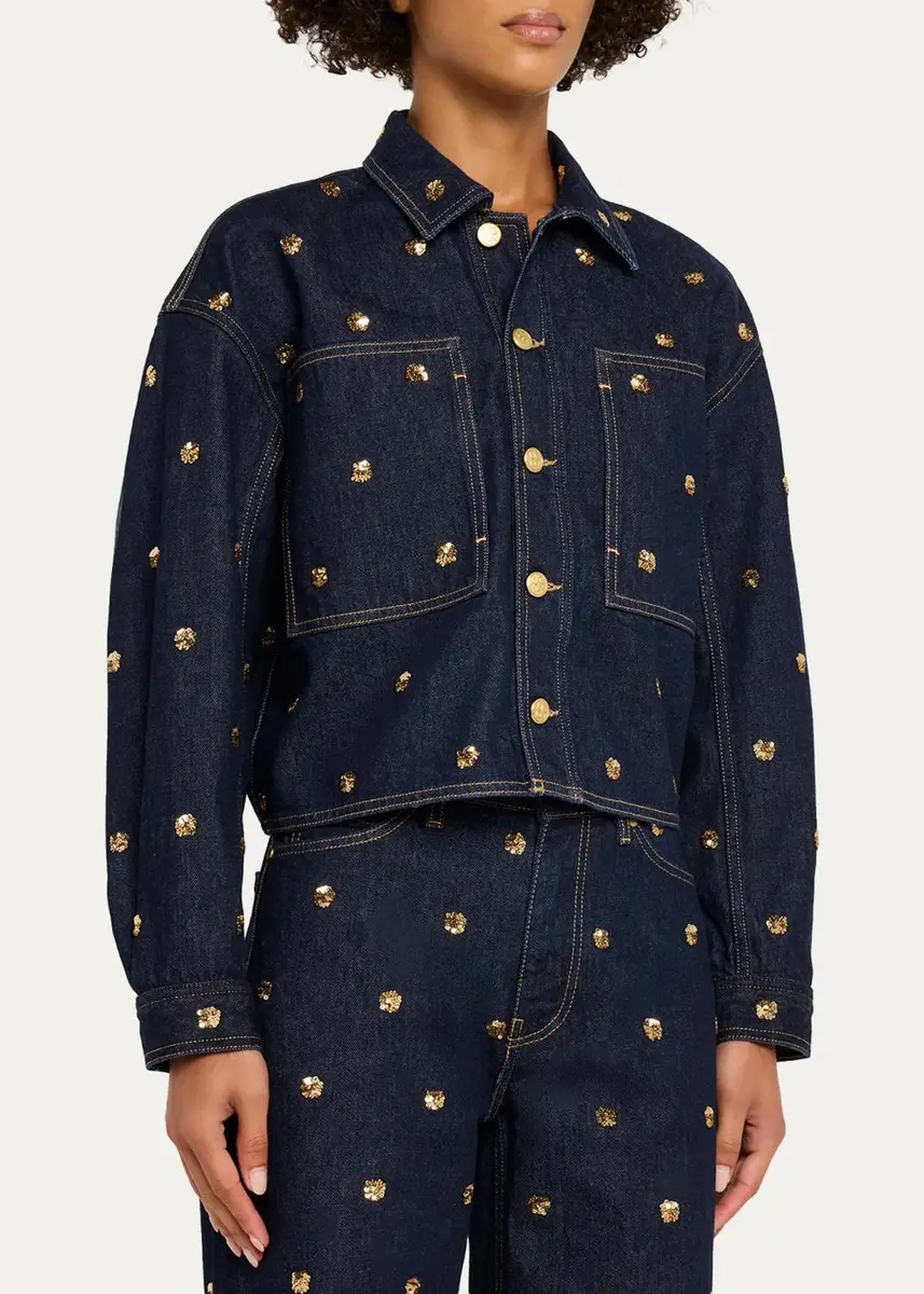 Ulla Johnson The Bobbie Embellished Denim Jacket | Thumbnail 4