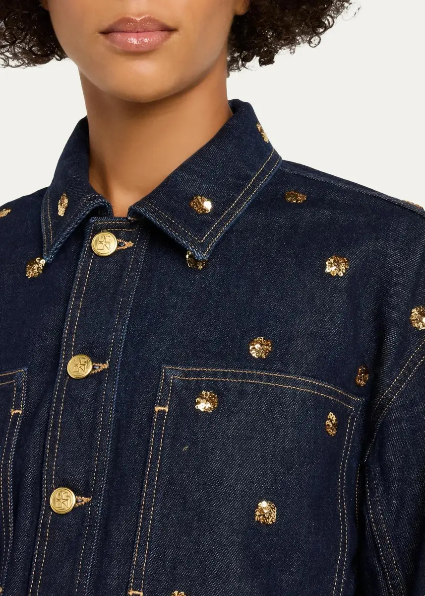 Ulla Johnson The Bobbie Embellished Denim Jacket | Thumbnail 5