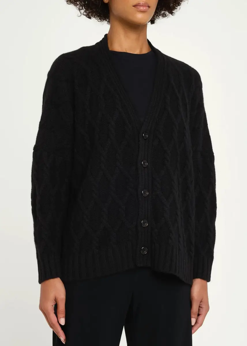 Eskandar Cashmere V-Neck Cardigan - Mid Plus length | Thumbnail 4 Eskandar Cashmere V-Neck Cardigan - Mid Plus length | Thumbnail 4