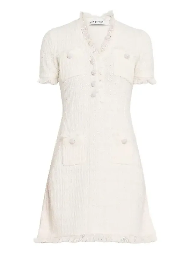 Self-Portrait Textured Knit Mini Dress