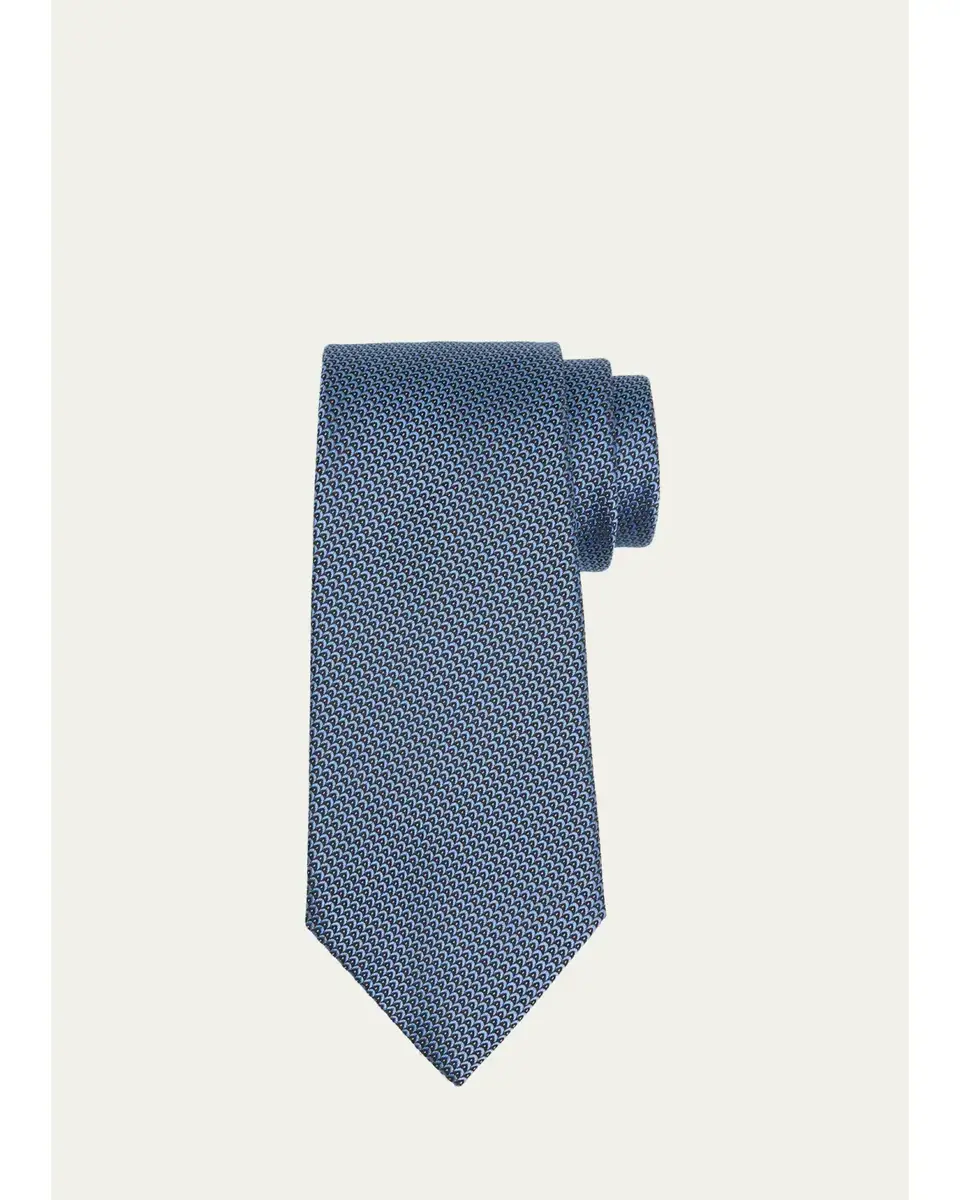 Zegna Men's Wavy Silk Jacquard Tie | Thumbnail 2
