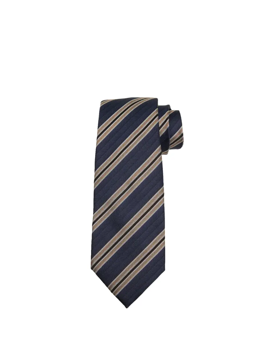 Zegna Men's Herringbone Stripe Silk Tie | Thumbnail 2 Zegna Men's Herringbone Stripe Silk Tie | Thumbnail 2