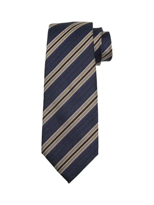 Zegna Men's Herringbone Stripe Silk Tie