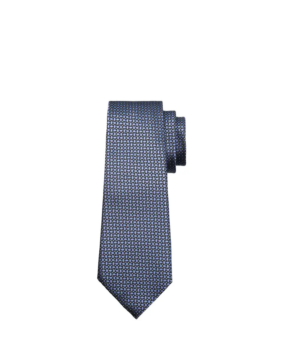 Zegna Men's Micro-Geometric Jacquard Silk Tie | Thumbnail 2 Zegna Men's Micro-Geometric Jacquard Silk Tie | Thumbnail 2