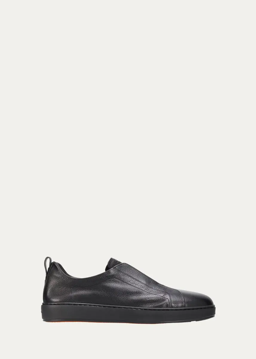 Santoni Men's Victory Deerskin Slip-On Sneakers | Thumbnail 6 Santoni Men's Victory Deerskin Slip-On Sneakers | Thumbnail 6