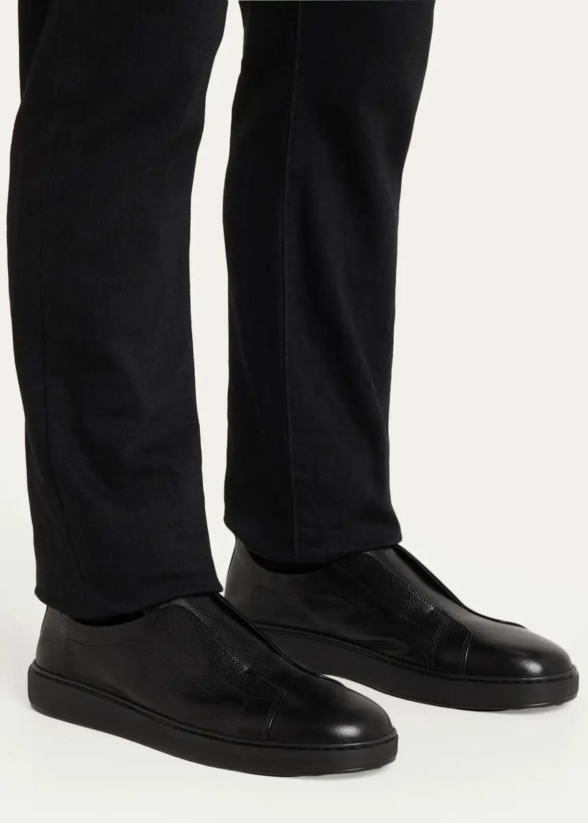 Santoni Men's Victory Deerskin Slip-On Sneakers | Thumbnail 7 Santoni Men's Victory Deerskin Slip-On Sneakers | Thumbnail 7