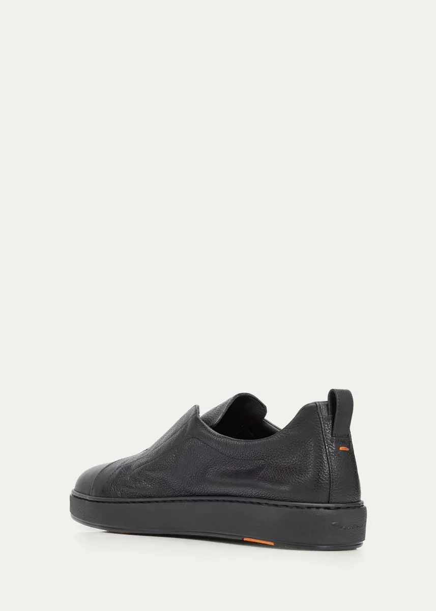 Santoni Men's Victory Deerskin Slip-On Sneakers | Thumbnail 9 Santoni Men's Victory Deerskin Slip-On Sneakers | Thumbnail 9
