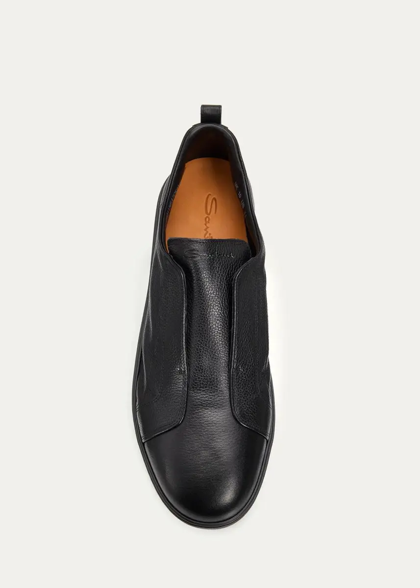 Santoni Men's Victory Deerskin Slip-On Sneakers | Thumbnail 10 Santoni Men's Victory Deerskin Slip-On Sneakers | Thumbnail 10