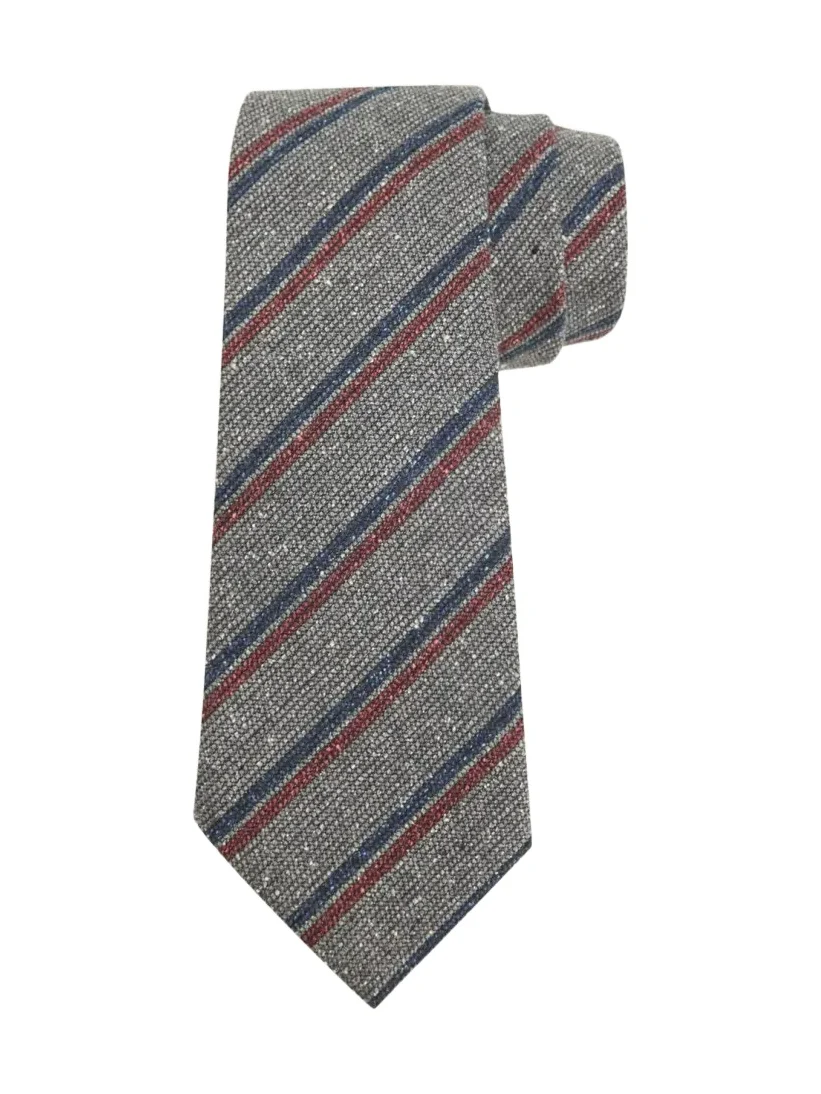 Zegna Men's Double-Stripe Wool and Silk Tie
