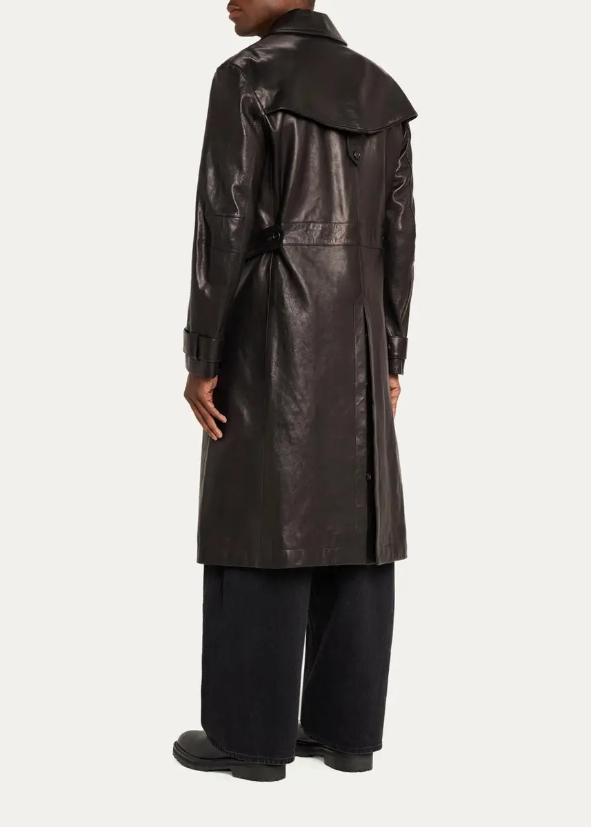PUBLIC SCHOOL NEW YORK Men's Leather Belted Trench Coat | Thumbnail 3 PUBLIC SCHOOL NEW YORK Men's Leather Belted Trench Coat | Thumbnail 3
