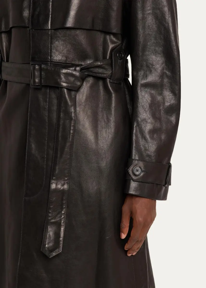 PUBLIC SCHOOL NEW YORK Men's Leather Belted Trench Coat | Thumbnail 5 PUBLIC SCHOOL NEW YORK Men's Leather Belted Trench Coat | Thumbnail 5